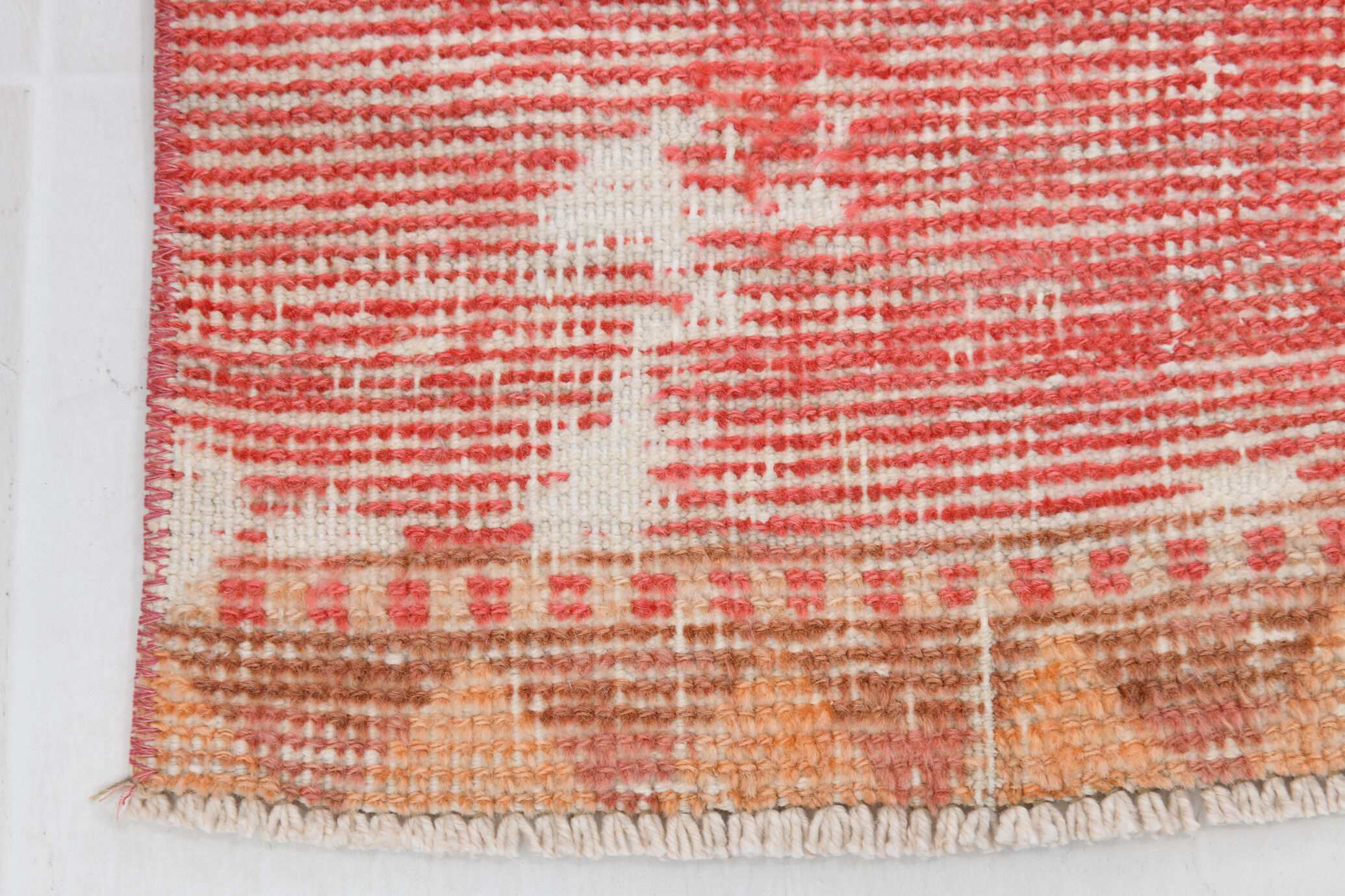 Red vintage runner rug, 91x341cm