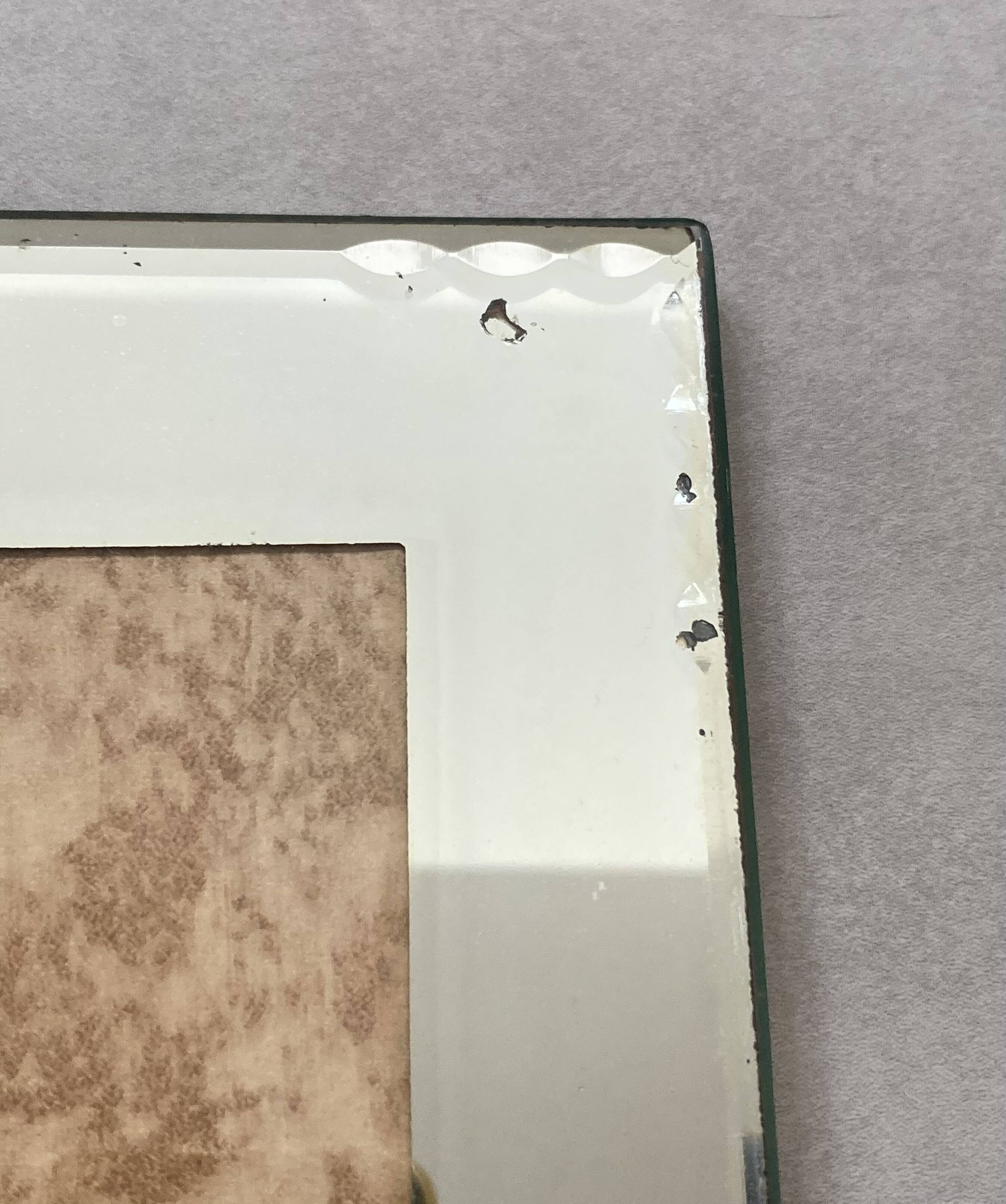 Beveled mirror photo frame 18 x 24cm 1940s