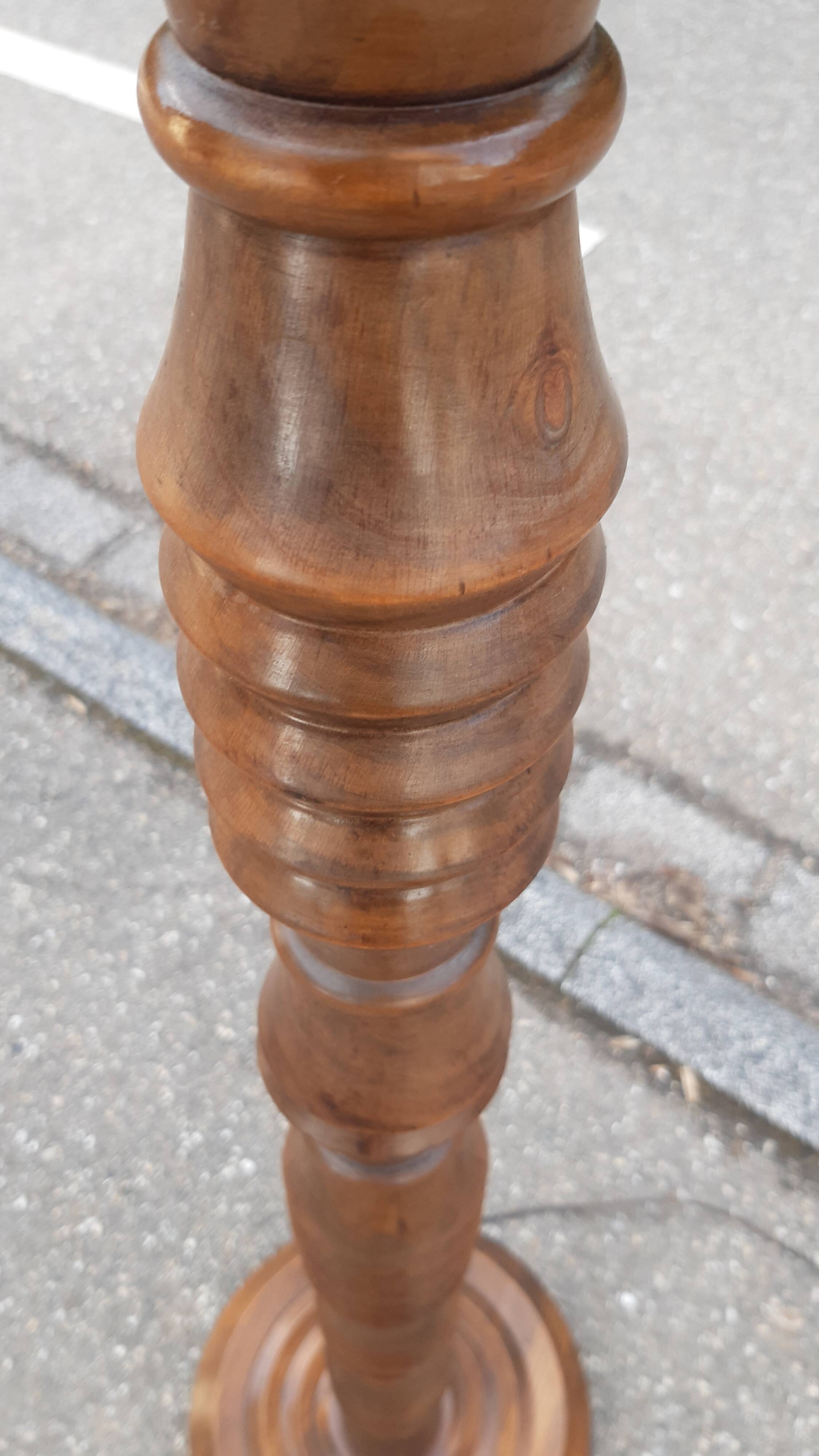 Art Deco turned wood floor lamp