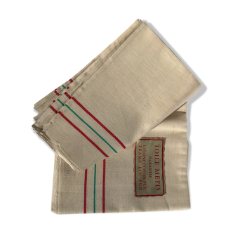 6 New old tea towels 55x70 métis