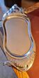Large stainless steel serving dish