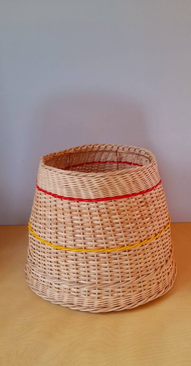 60s rattan lampshade