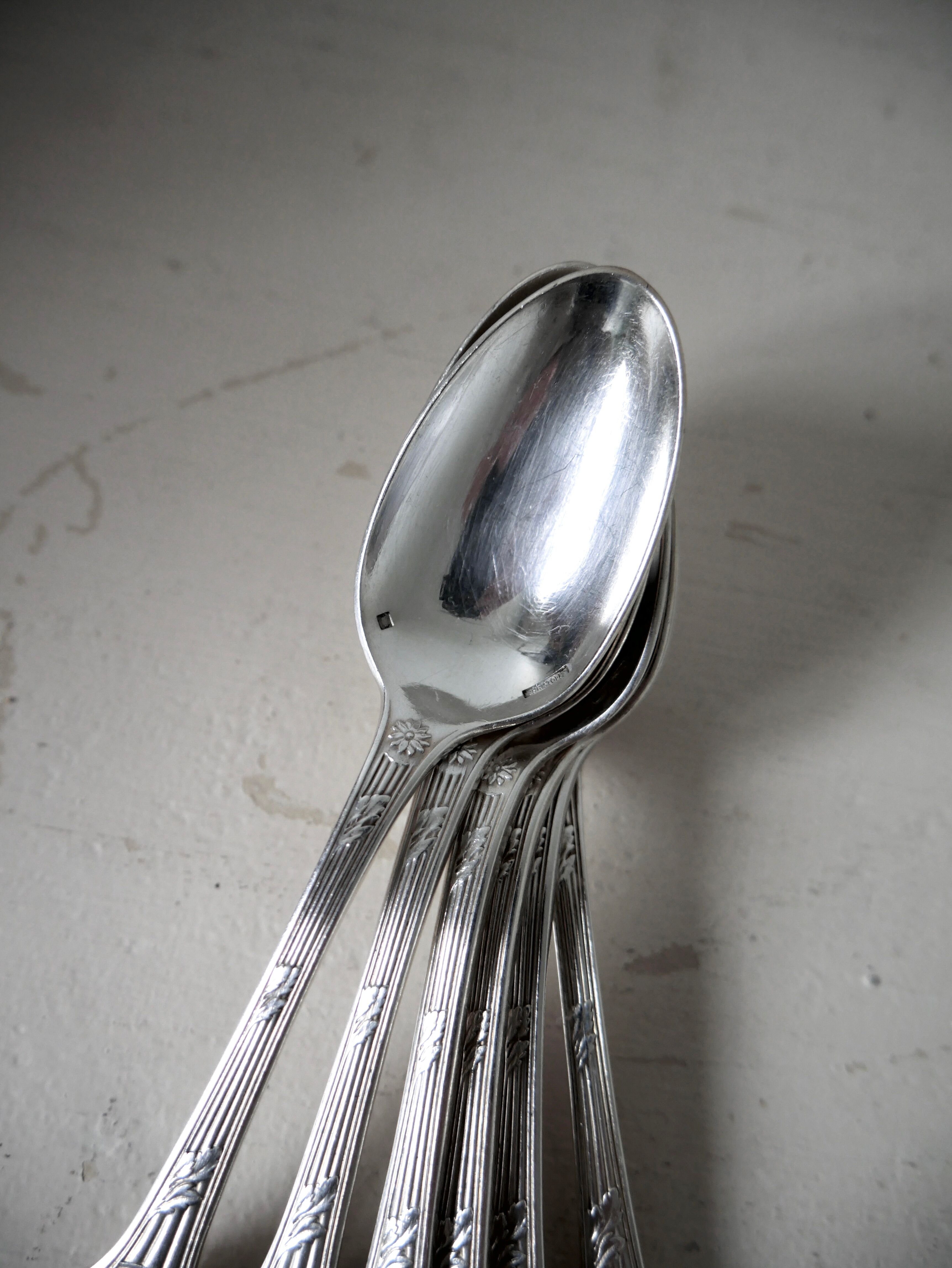 Lot of 6 small silver spoons Christofle