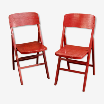 Paire de chaises pliantes, années 50