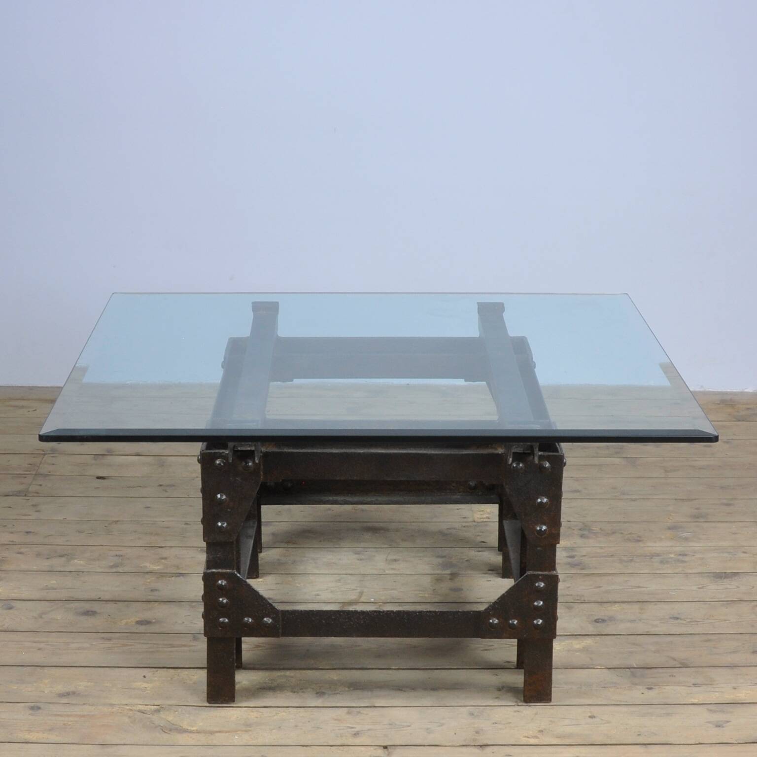 Coffee Table Of Cast Iron And Glass Top