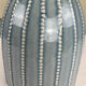 Large vintage pitcher in crackled celadon ceramic, beaded decoration.