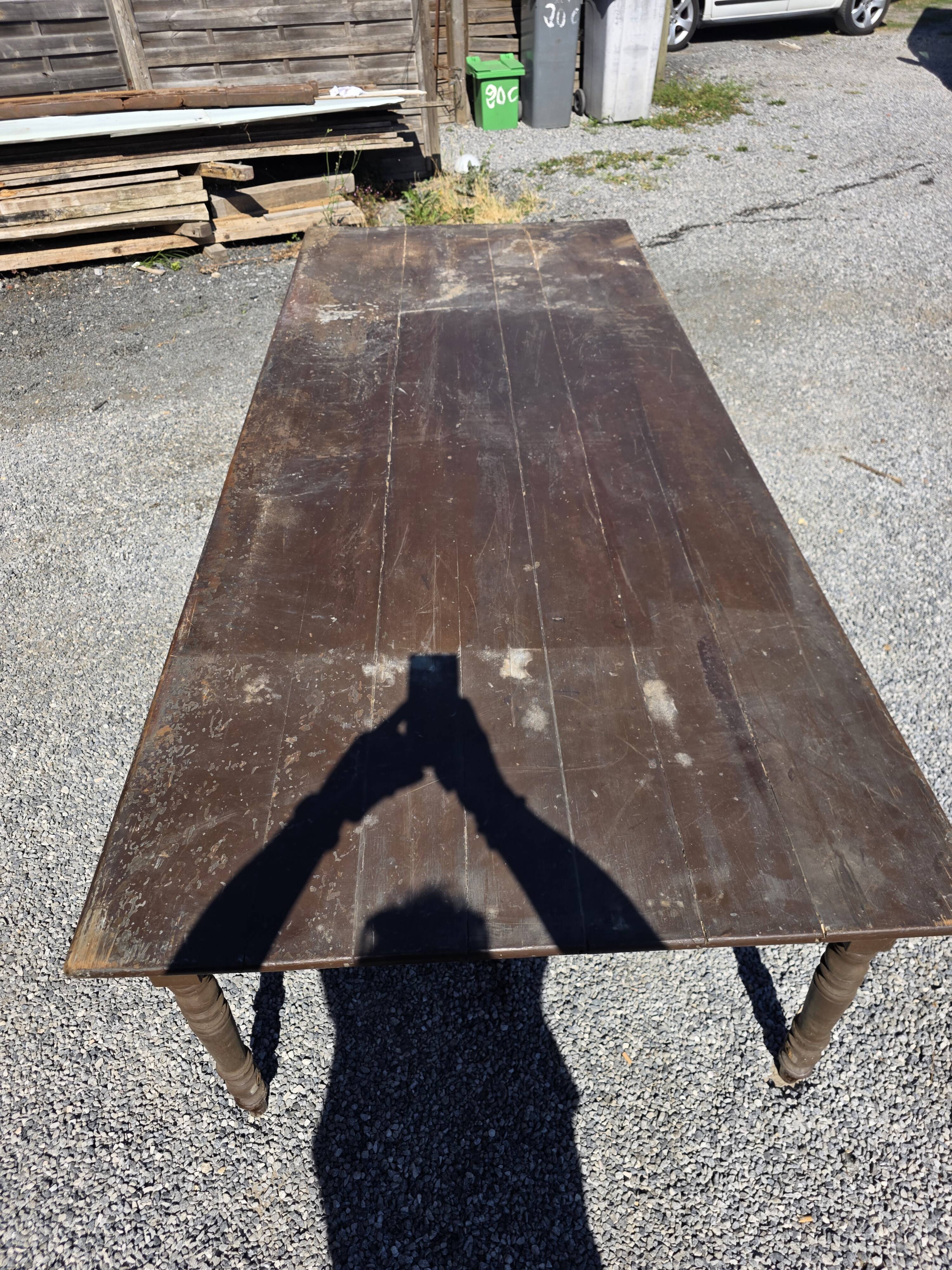 Table de ferme ancienne XXL , 268 × 110cm