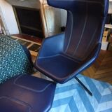 Arrow swivel armchair and foot rests by Alfredo Haberli for Moroso