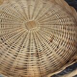 Round wicker top vintage basketry