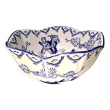 Earthenware bowl or cup asian decor with blue patterns