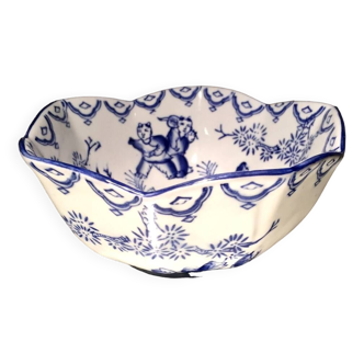 Earthenware bowl or cup asian decor with blue patterns