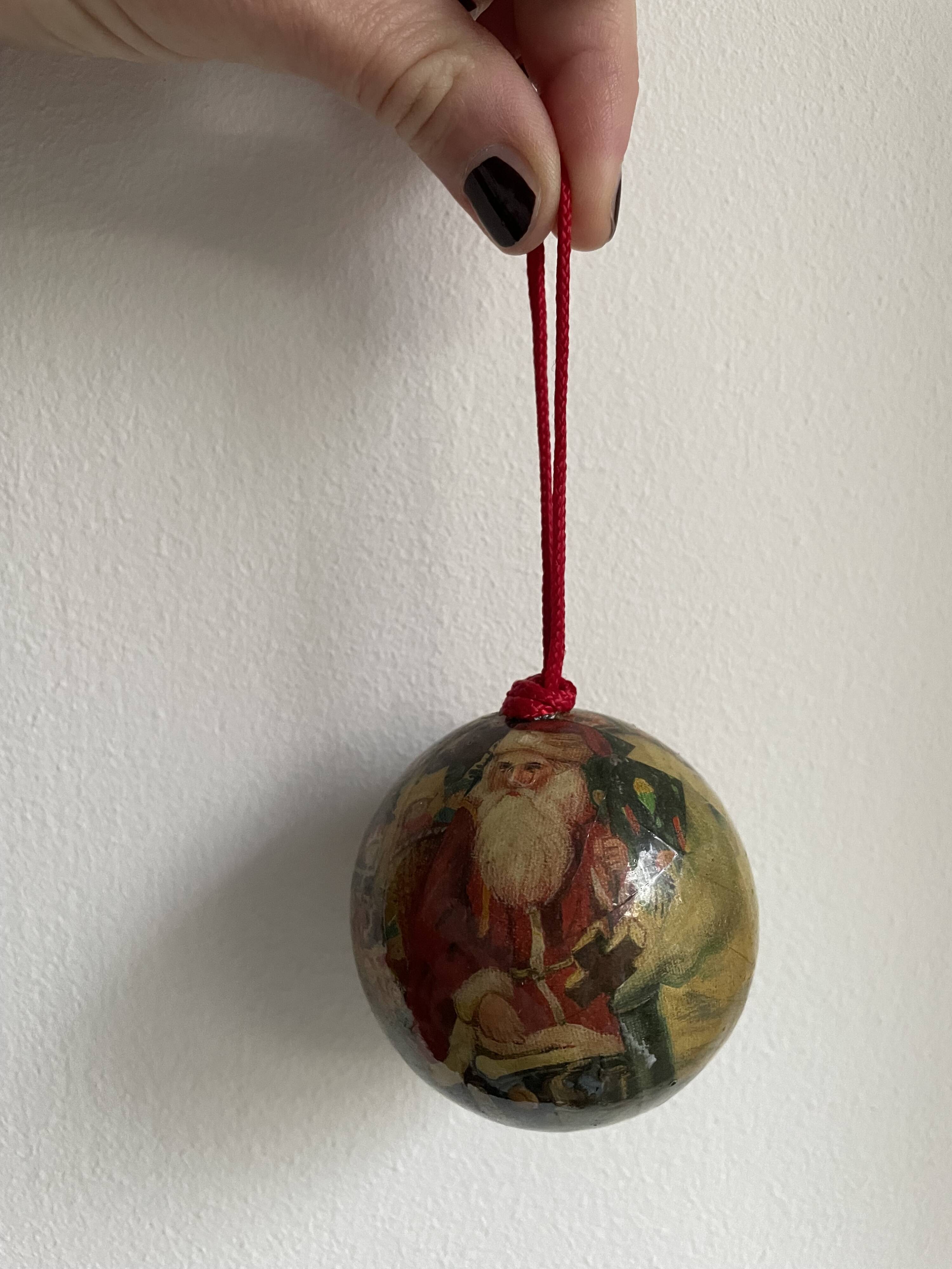 Ensemble de 15 décorations de Noël en papier mâché vintage