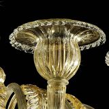 Contemporary Venetian Gold Murano Style Glass Chandelier With Leaves