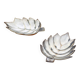 Pair of vintage leaf-shaped pockets, brass leaf cup
