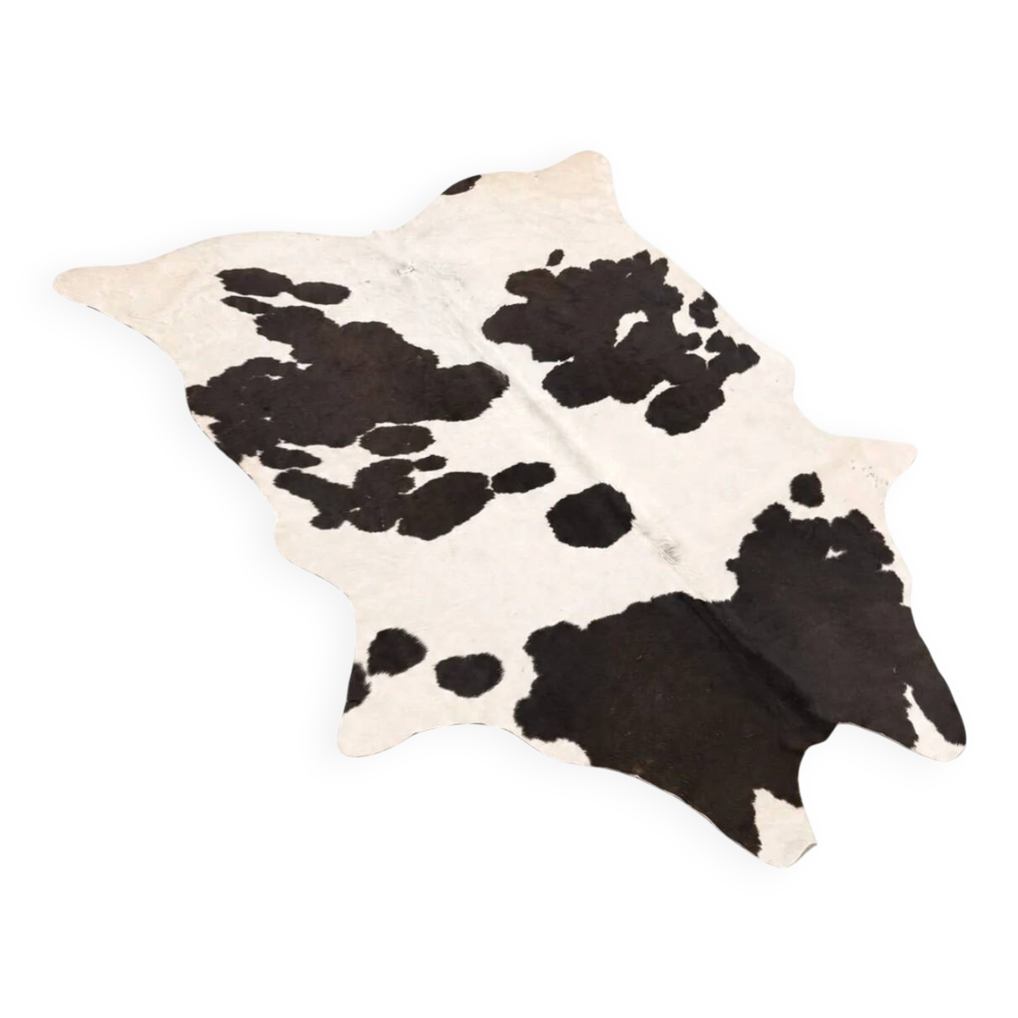 Tapis en peau de vache véritable noir et blanc