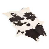 Tapis en peau de vache véritable noir et blanc