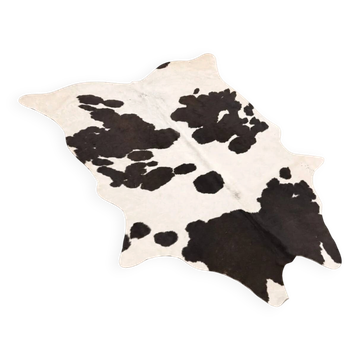 Genuine black and white cowhide rug