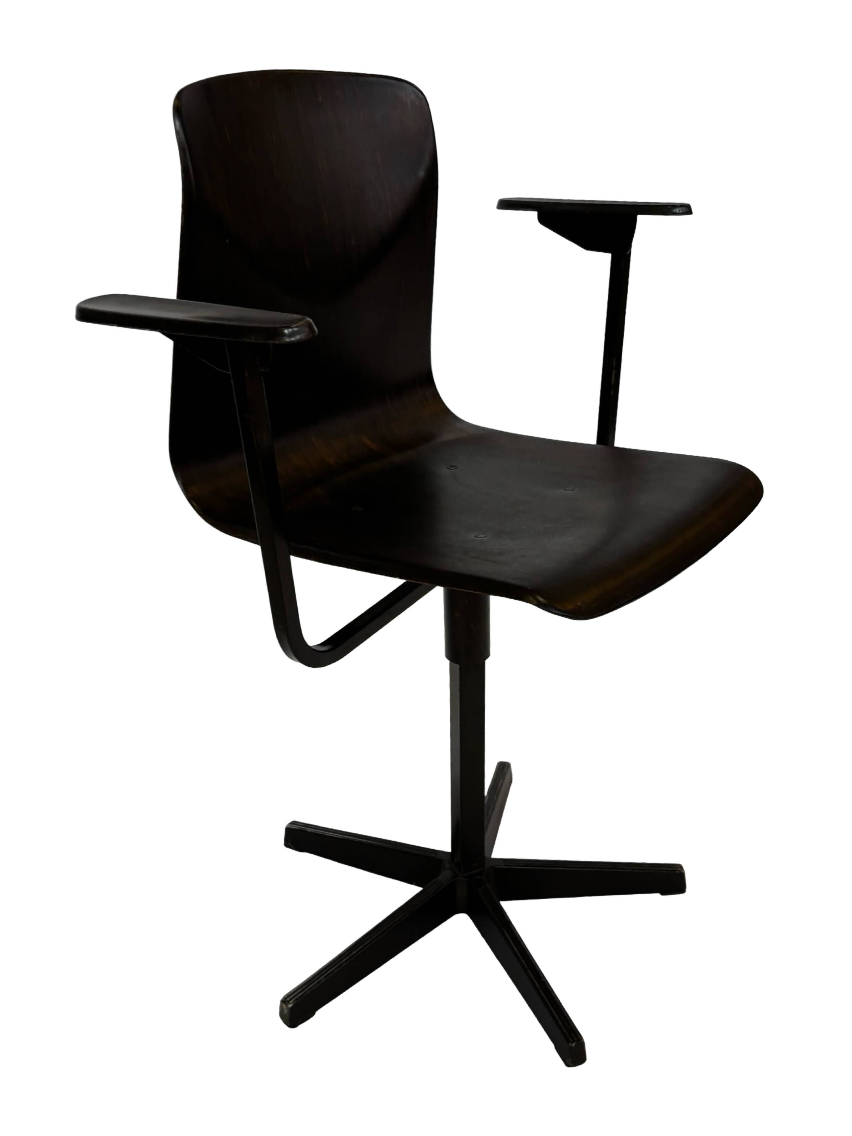 Vintage Galvanitas Pagholz school chair work with armrests dutch design
