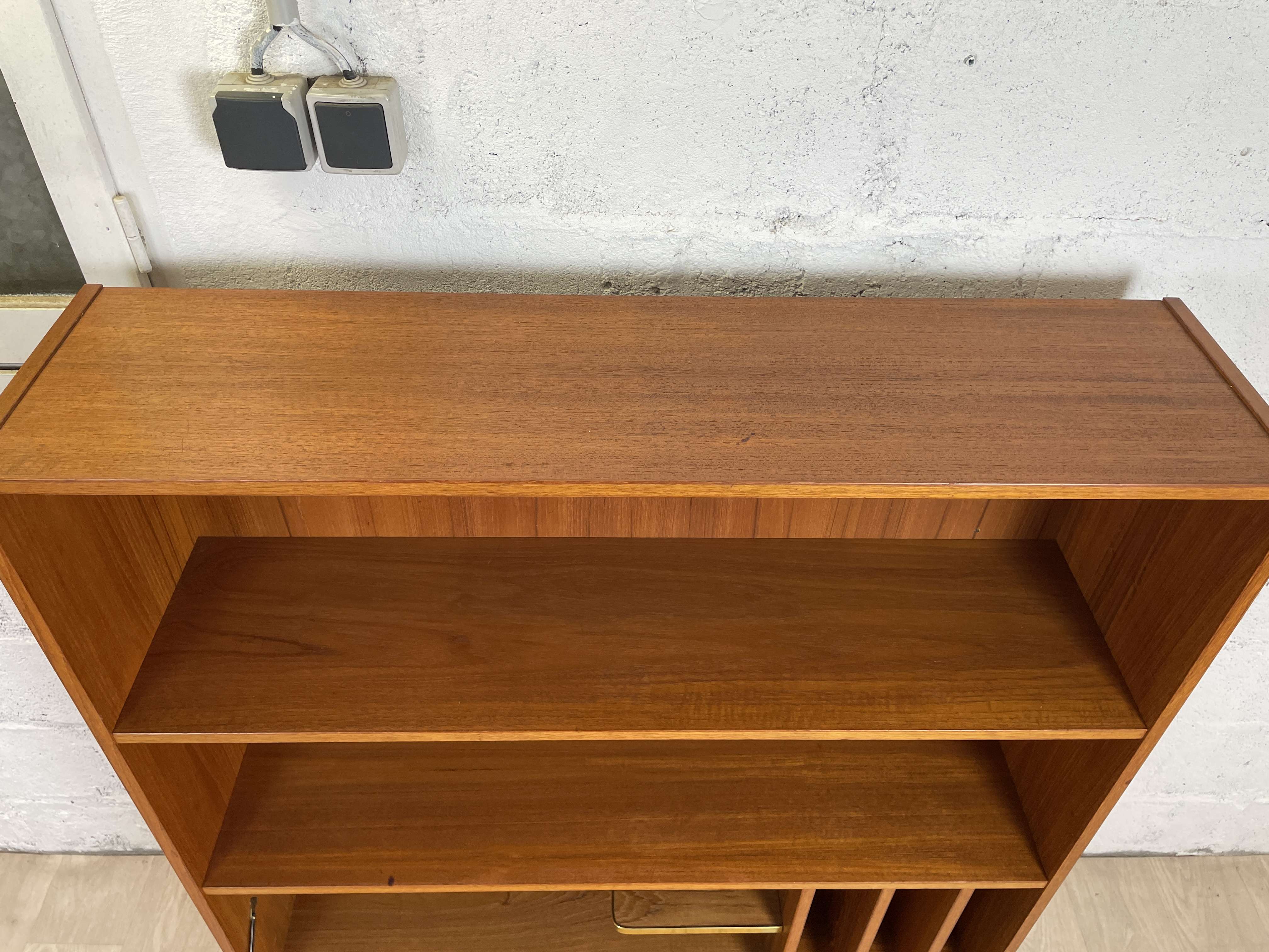 Scandinavian bookcase signed Clausen & Vintage teak sound, 60s