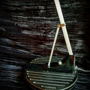Red and black WL1 Anglepoise desk lamp. George Carwardine and Kenneth Grange, 1960.