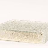 Square glass ice Murano ceiling light, Kaiser, Germany, 1970s