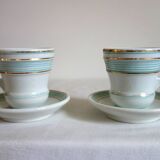 Pair of thick porcelain brulot cups from the end of the 19th century