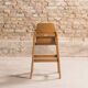 Children's high chair in solid tinted beech, seat and back in imitation cream leather, certification