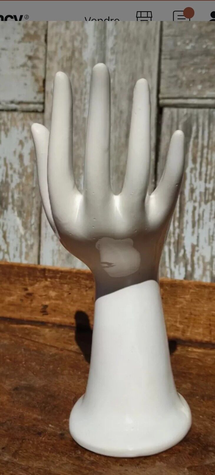 Vintage white hand vase