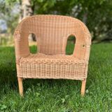 Lot deux fauteuils osier enfant vintage