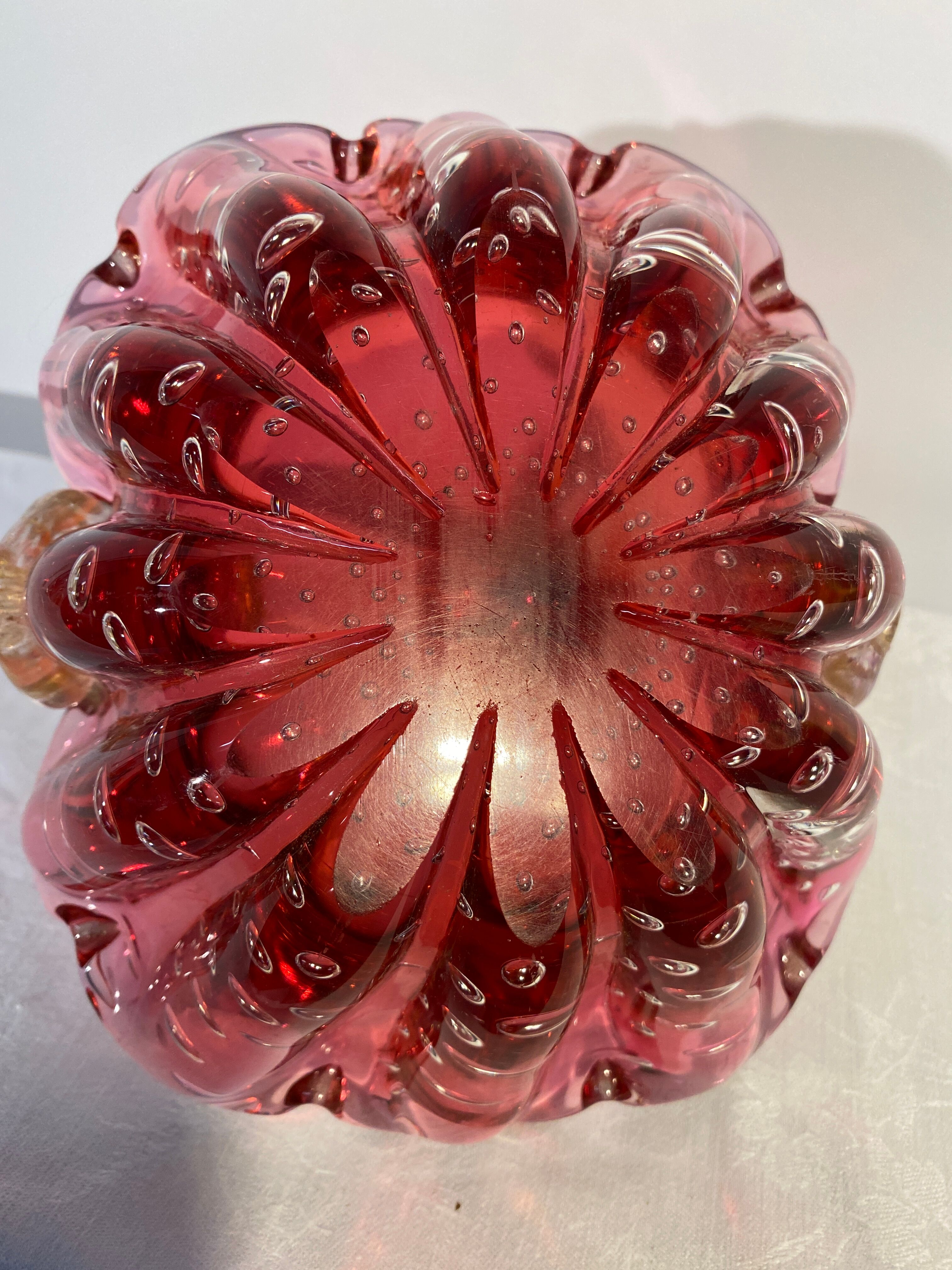 Vintage murano glass basket