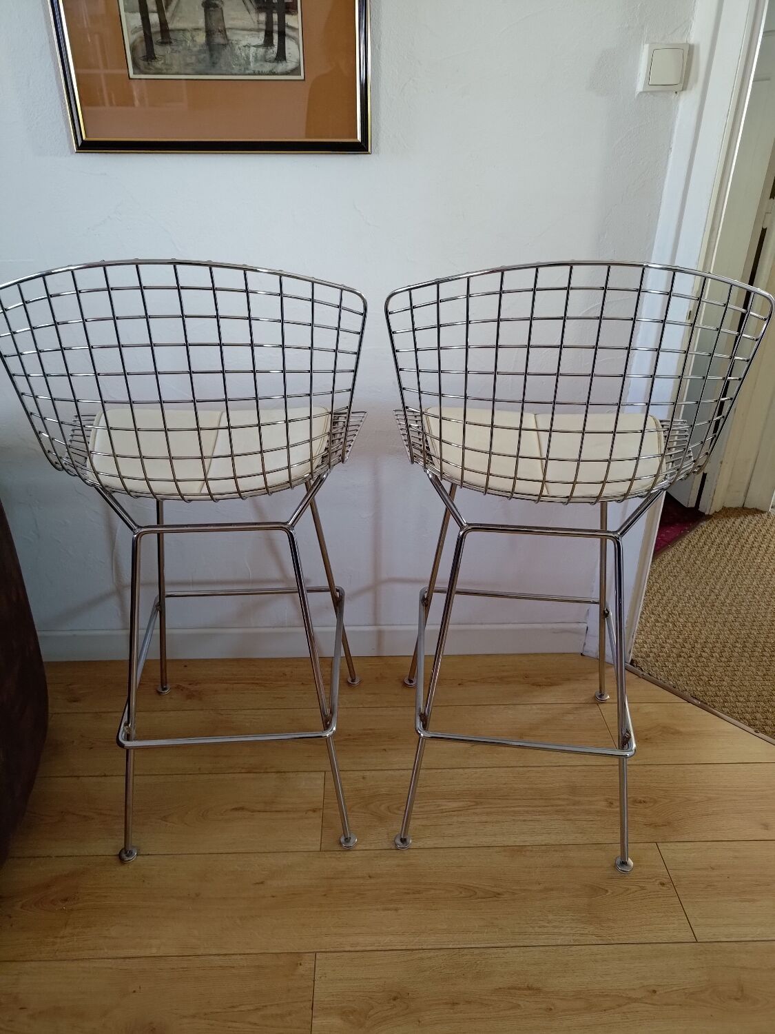 Pair of high chairs bertoia