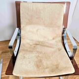 Apelbaum-Paris, pair of armchairs attributed to Raphaël in smoked plexiglass and chrome, 1960/1970