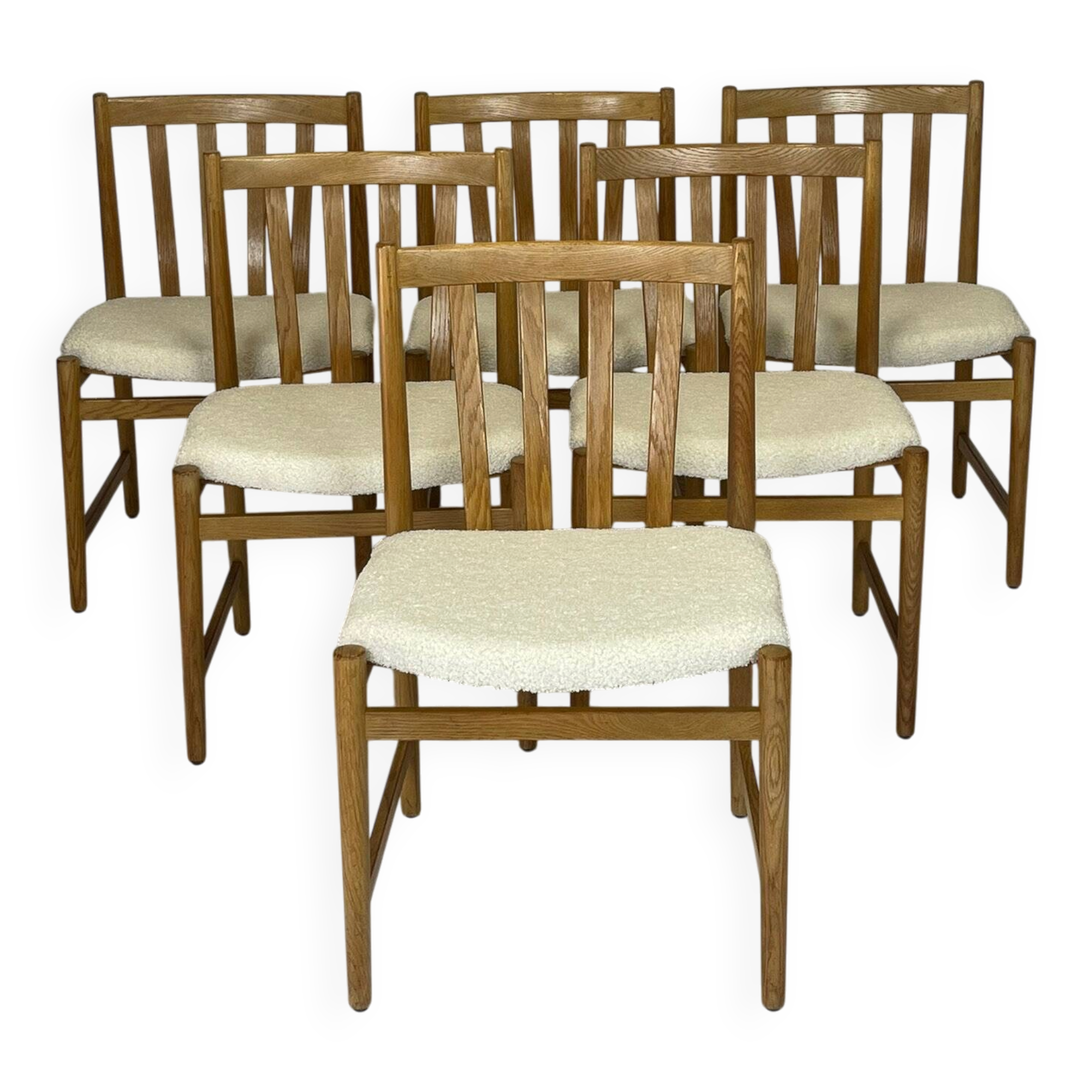 Set of 6 Scandinavian oak chairs