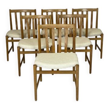 Set of 6 Scandinavian oak chairs