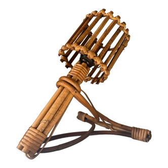 Vintage rattan wall lamp design 60 years