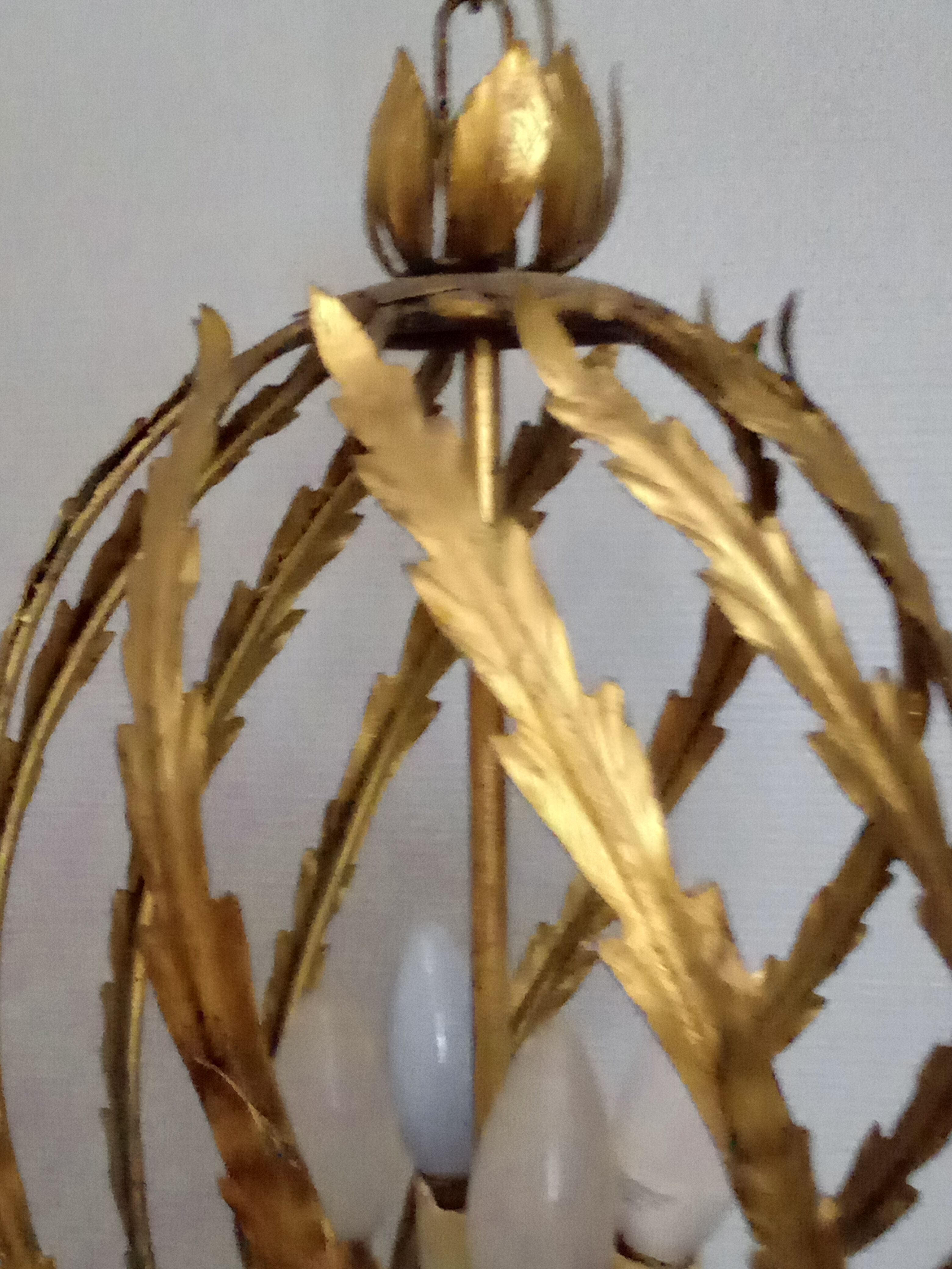 Gold metal chandelier