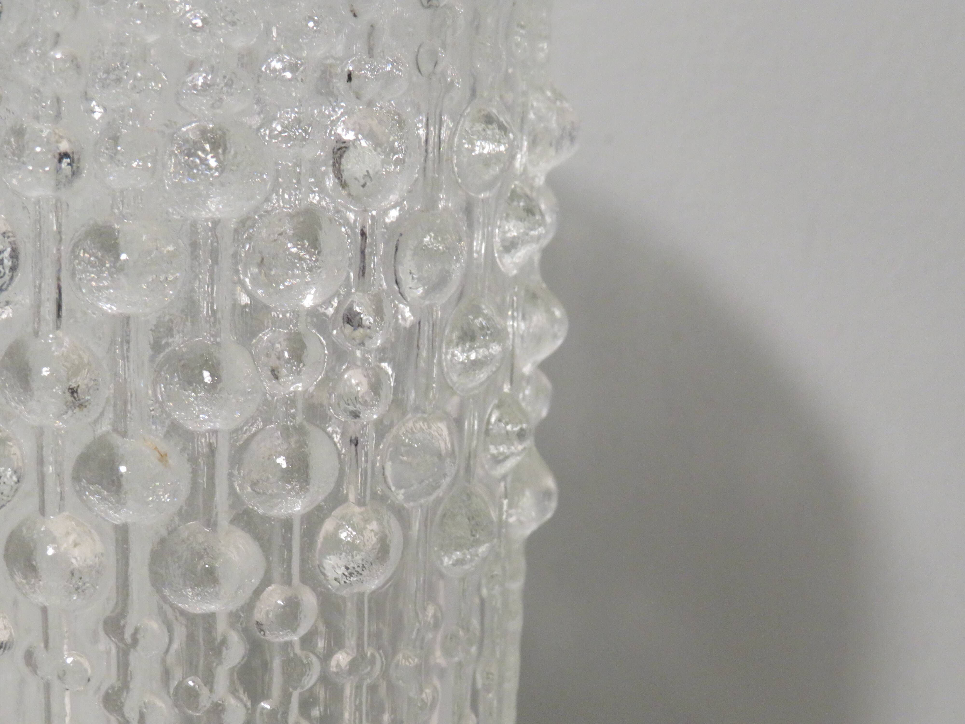 Set of 3 Vases, candle wax pattern, Sklo Union glassware, Czech Republic. 1970