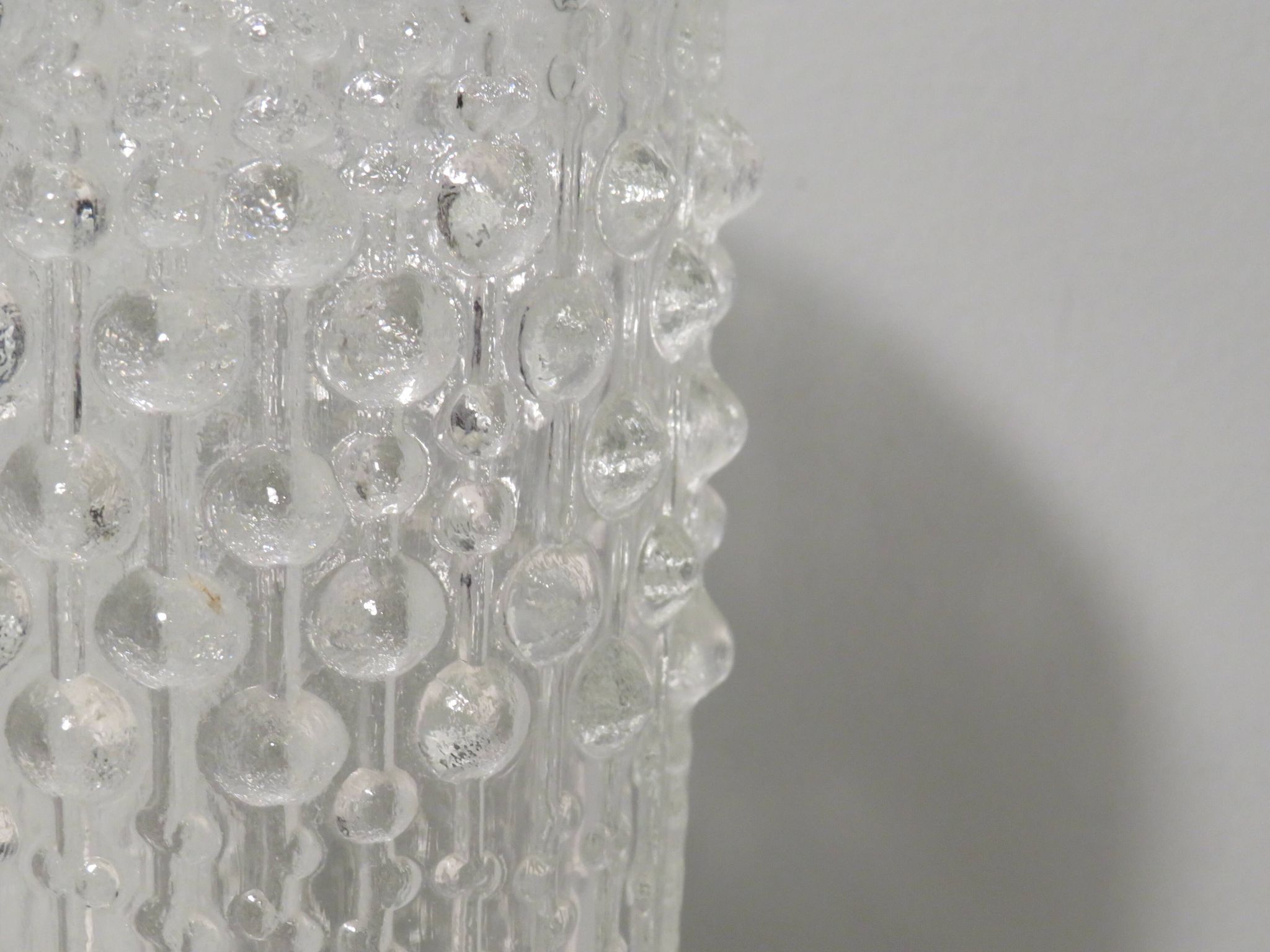 Set of 3 Vases, candle wax pattern, Sklo Union glassware, Czech Republic. 1970