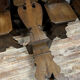 Series of 6 chairs called stepladder Renaissance style in richly carved oak around 1850