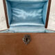 Vintage leather and silver metal jewelry box.