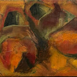 Tableau peinture nature morte cubiste XXe