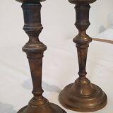 Pair of solid brass candlesticks