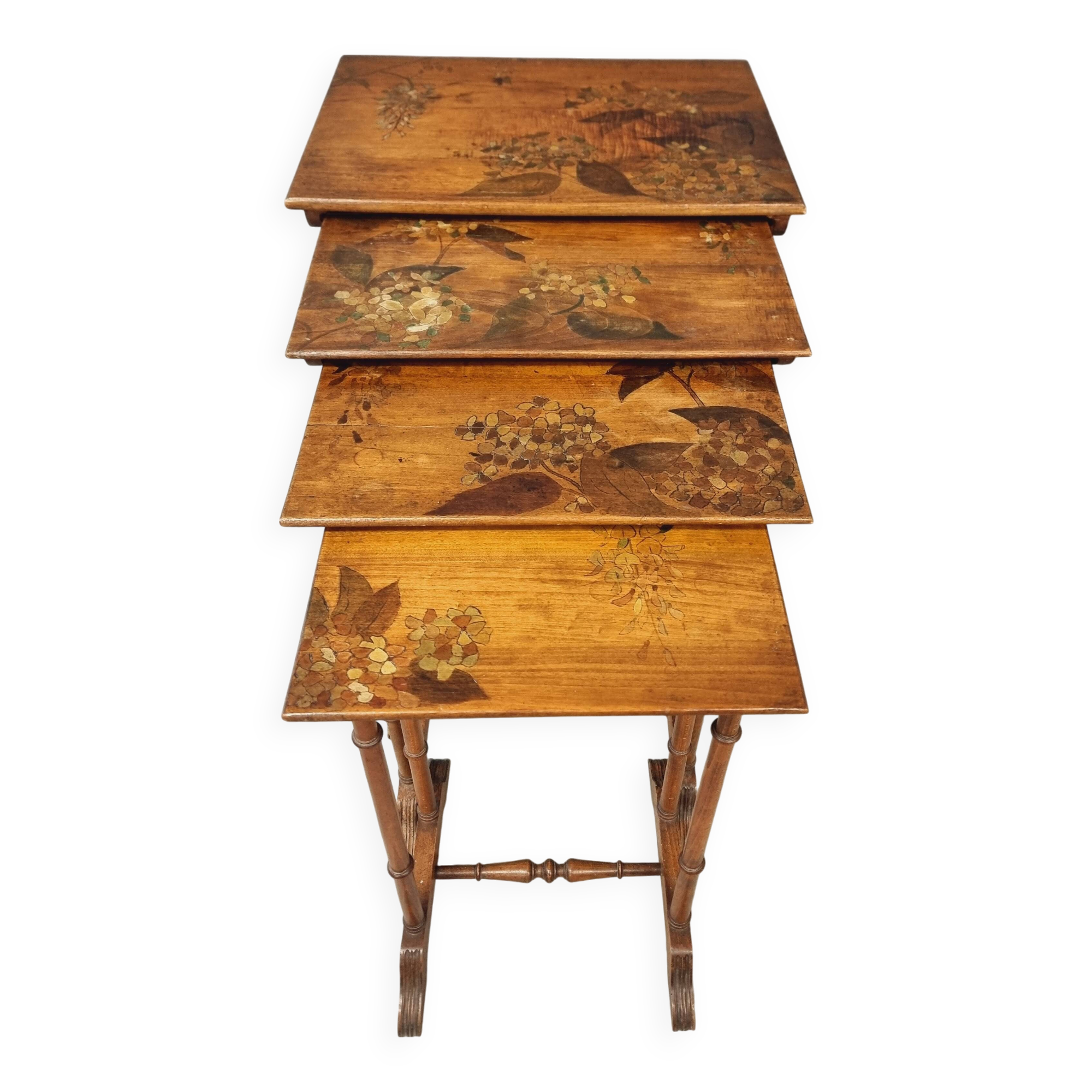 Set of 4 nesting tables Art Nouveau 1930s