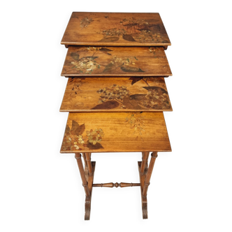 Ensemble de 4 tables gigognes Art Nouveau années 30