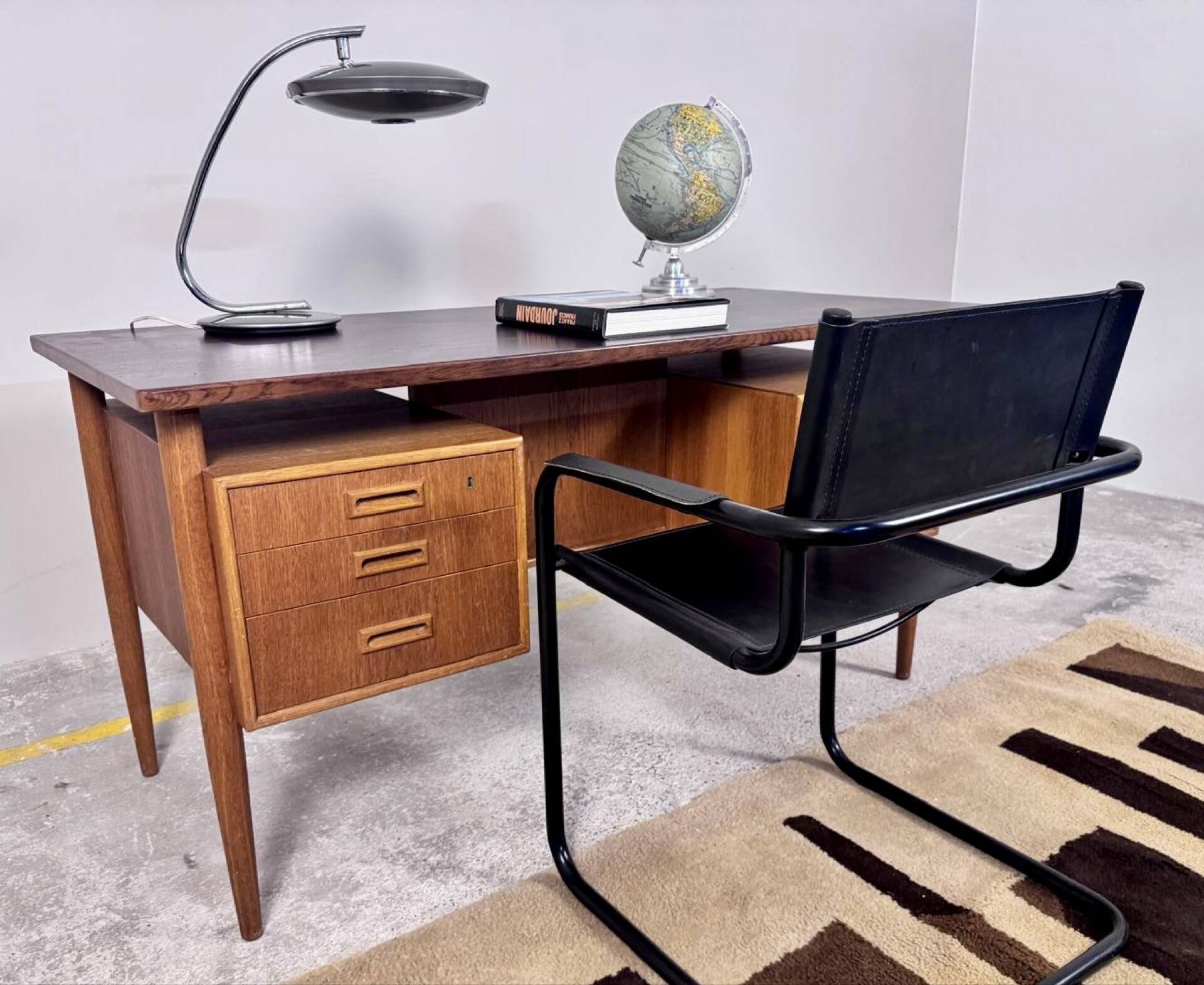 Bureau scandinave de direction double face plateau flottant longueur 1