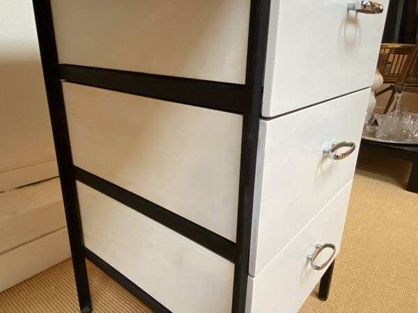 Grand bureau noir et blanc Georges Nelson pour Herman Miller, Usa, vers 1950.