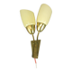 Wall lamp in brass and glass by Kamenický Šenov, Czechoslovakia, 1960.