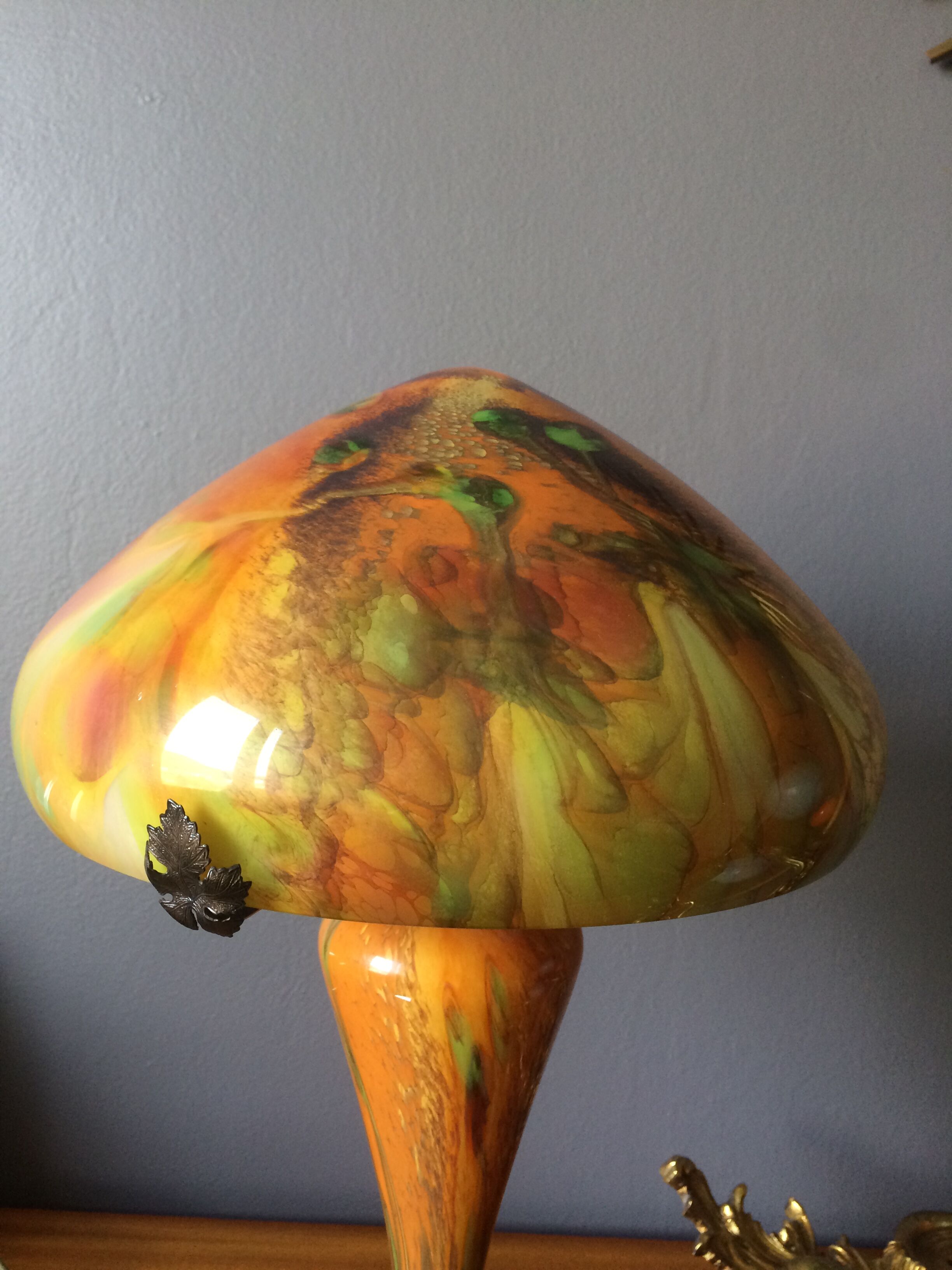 Odeon model mushroom lamp, La Rochère Glassworks France
