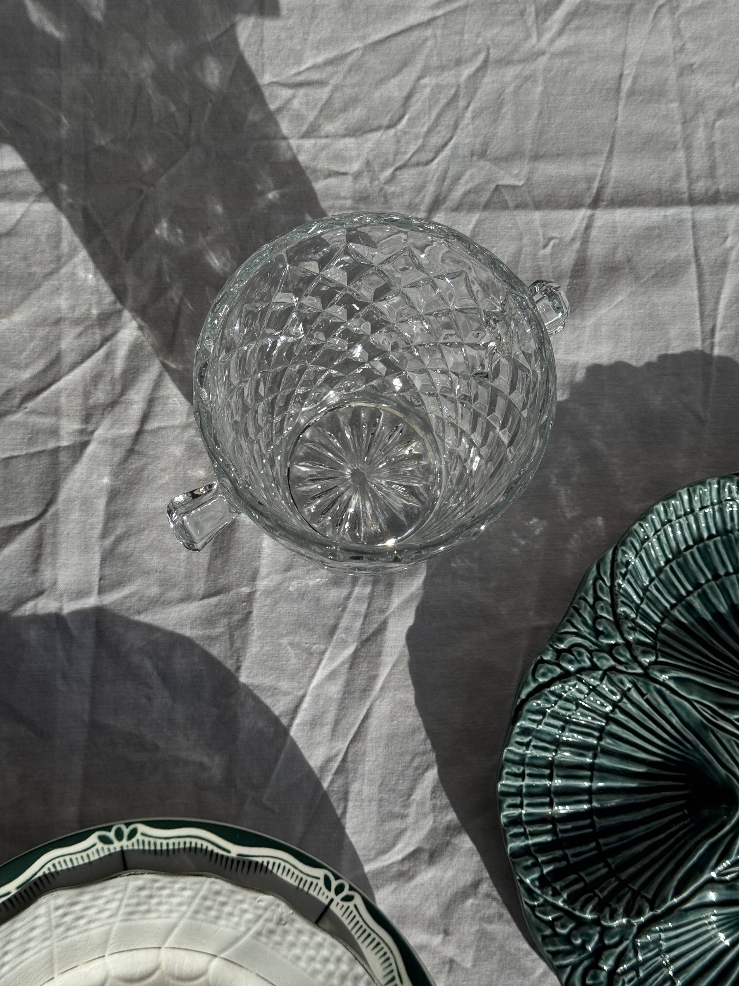 Plat à compartiment coquillages turquoise D28