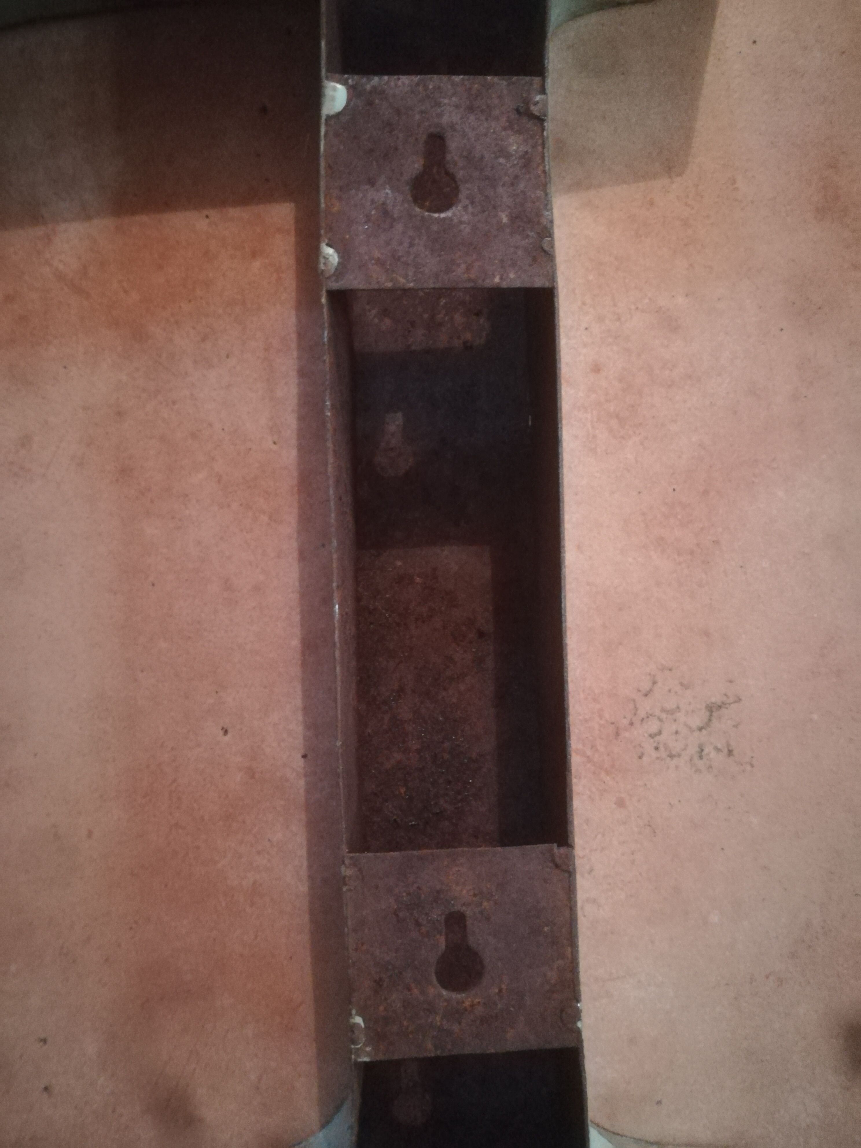 Old letter in metal (sheet metal) "D"